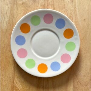 Starbucks Orange and Blue Multi Color Polka Dot Saucer